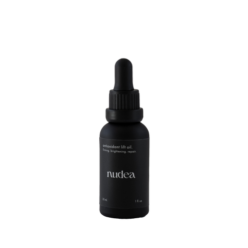 Nudea Skin Antioxidant Lift Oil — a clean beauty face oil with Bakuchiol, CoQ10, Sea Buckthorn, Blue Tansy and botanical oils. Functional skincare from Australia, toxin-free and hormone-friendly for brightening, firming and repair.