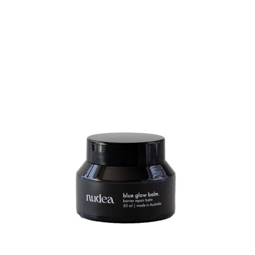 Nudea Skin Blue Glow Balm — functional skincare from Australia. Clean beauty, toxin-free, hormone-friendly tallow balm for barrier repair and radiant skin.